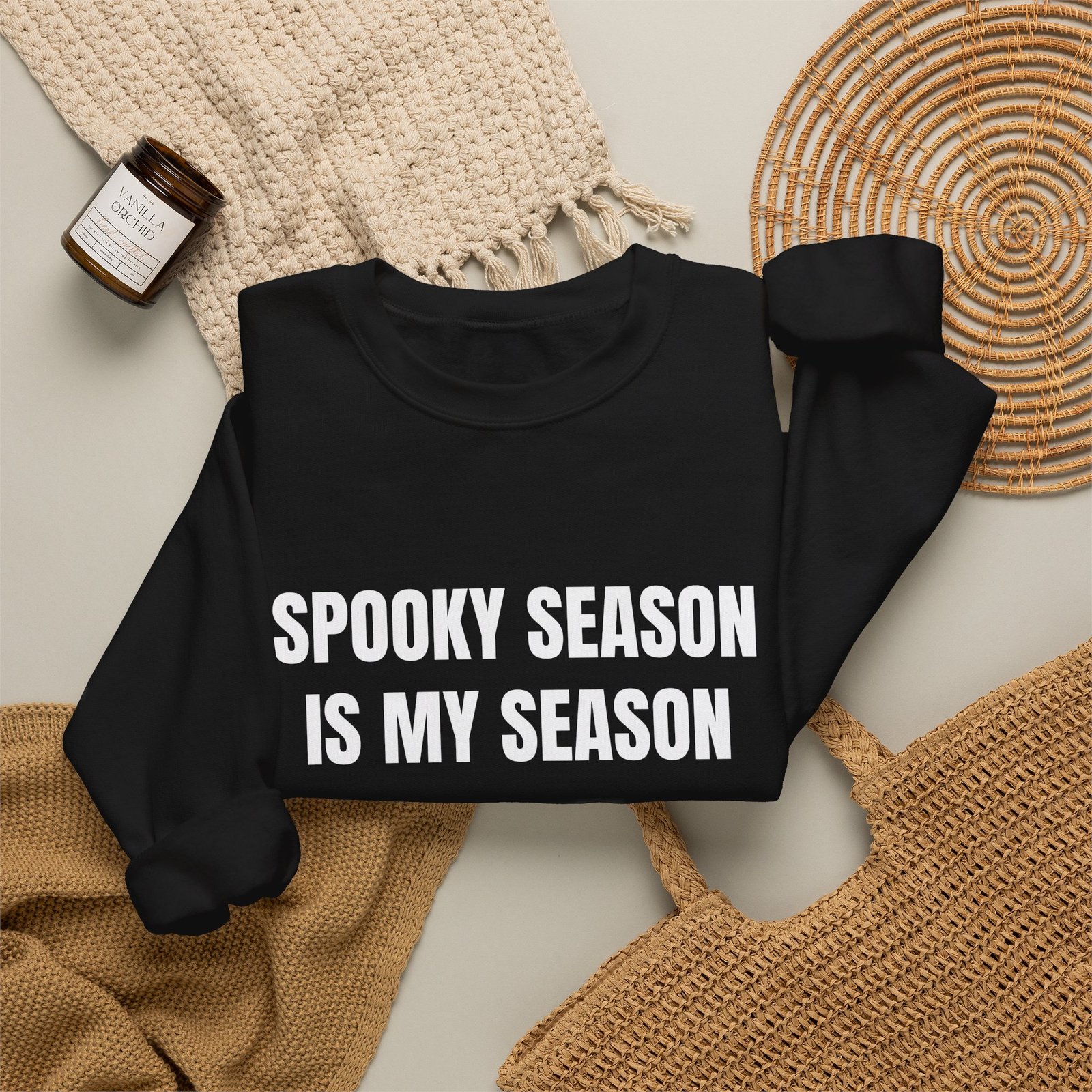Spooky Season Is My Season Funny Halloween Crewneck Sweatshirt - Image 4