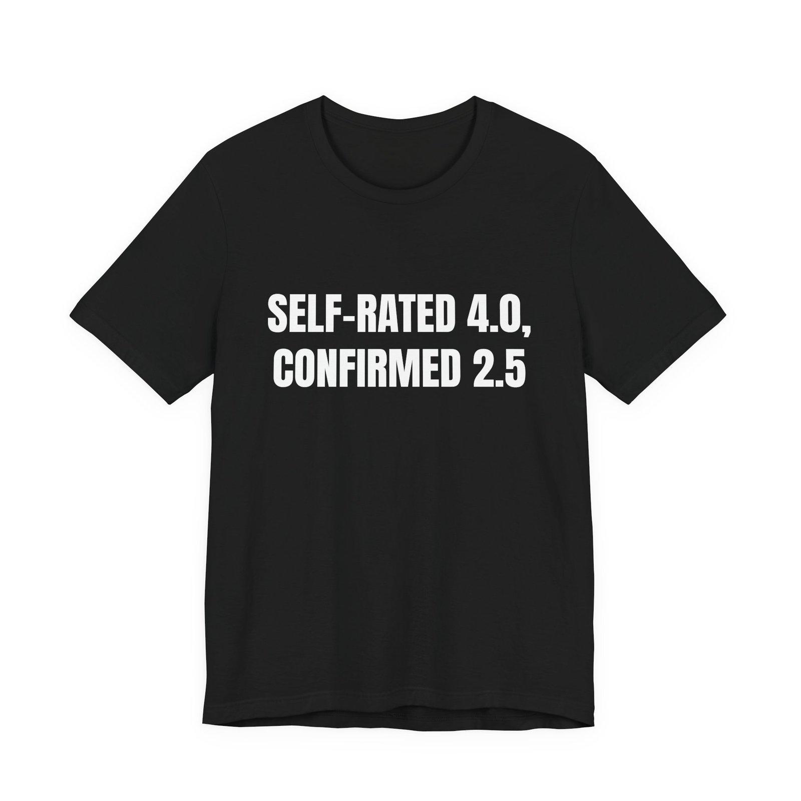 Self-Rated 4.0, Confirmed 2.5 Funny Graphic T-Shirt - Image 5