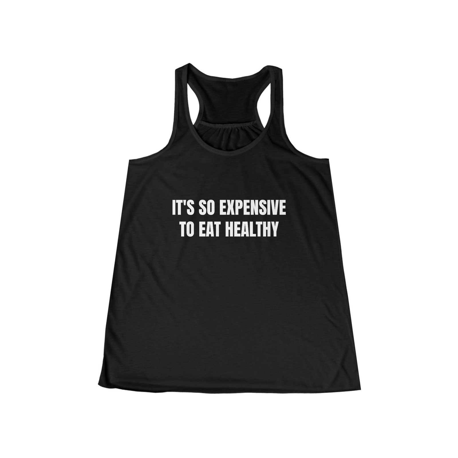 It's So Expensive To Eat Healthy Funny Women's Flowy Racerback Tank - Image 3