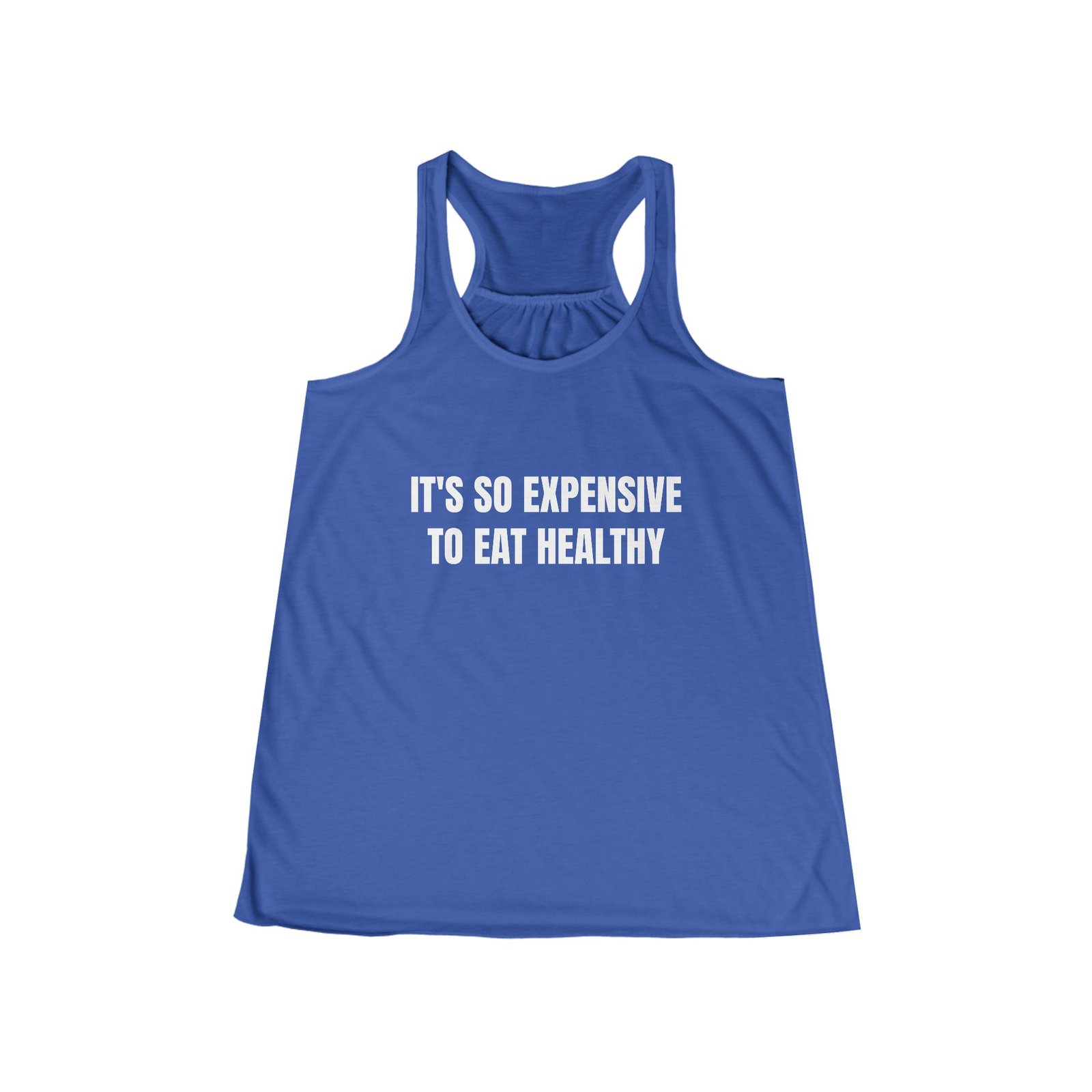 It's So Expensive To Eat Healthy Funny Women's Flowy Racerback Tank - Image 5