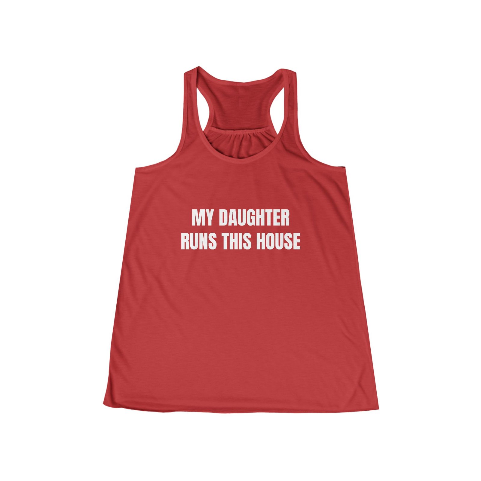 My Daughter Runs This House Funny Women's Flowy Racerback Tank - Image 9