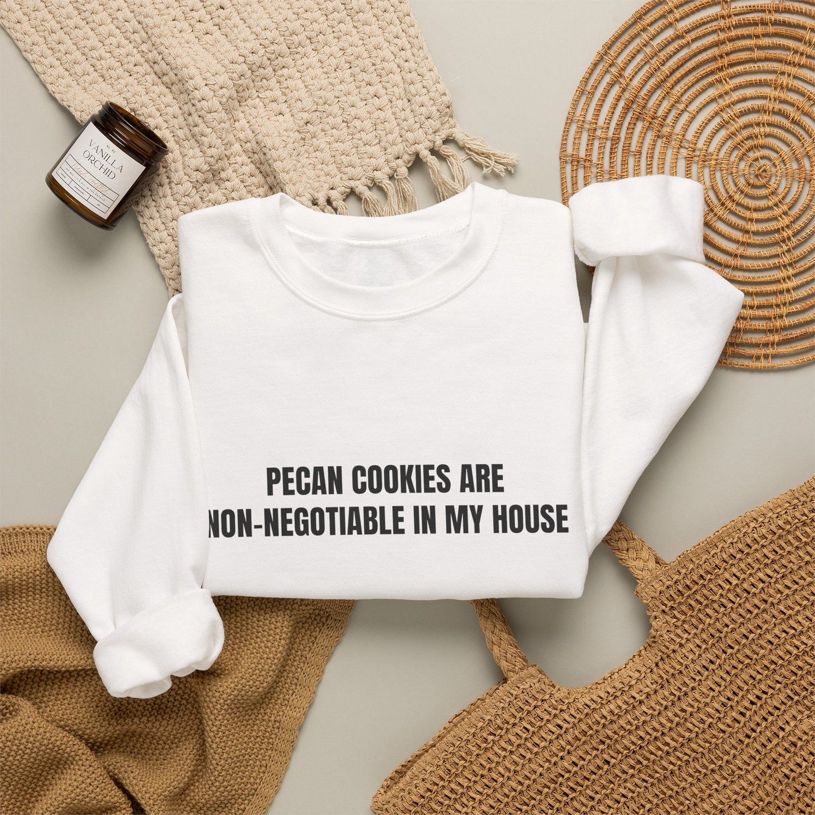 Pecan Cookies Are Non-Negotiable In My House Funny Crewneck Sweatshirt - Image 4
