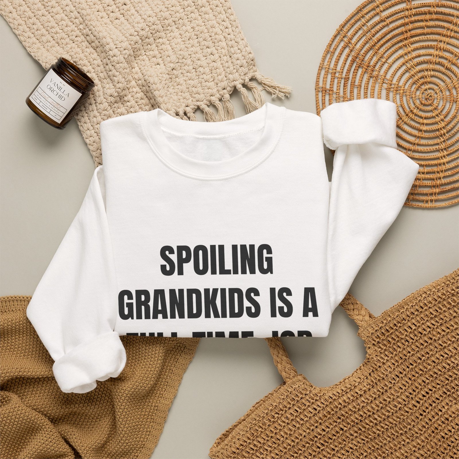 Spoiling Grandkids Is A Full Time Job Funny Crewneck Sweatshirt - Image 4