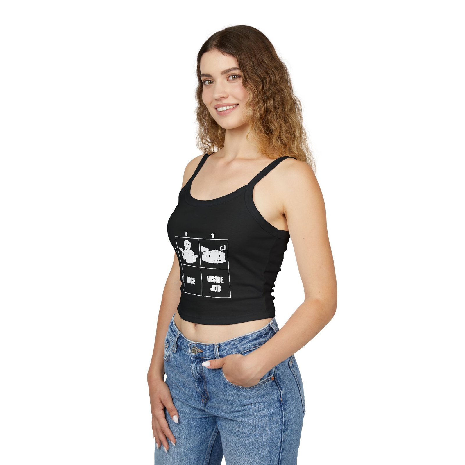 The Number Grid Funny Women's Spaghetti Strap Tank - Image 8