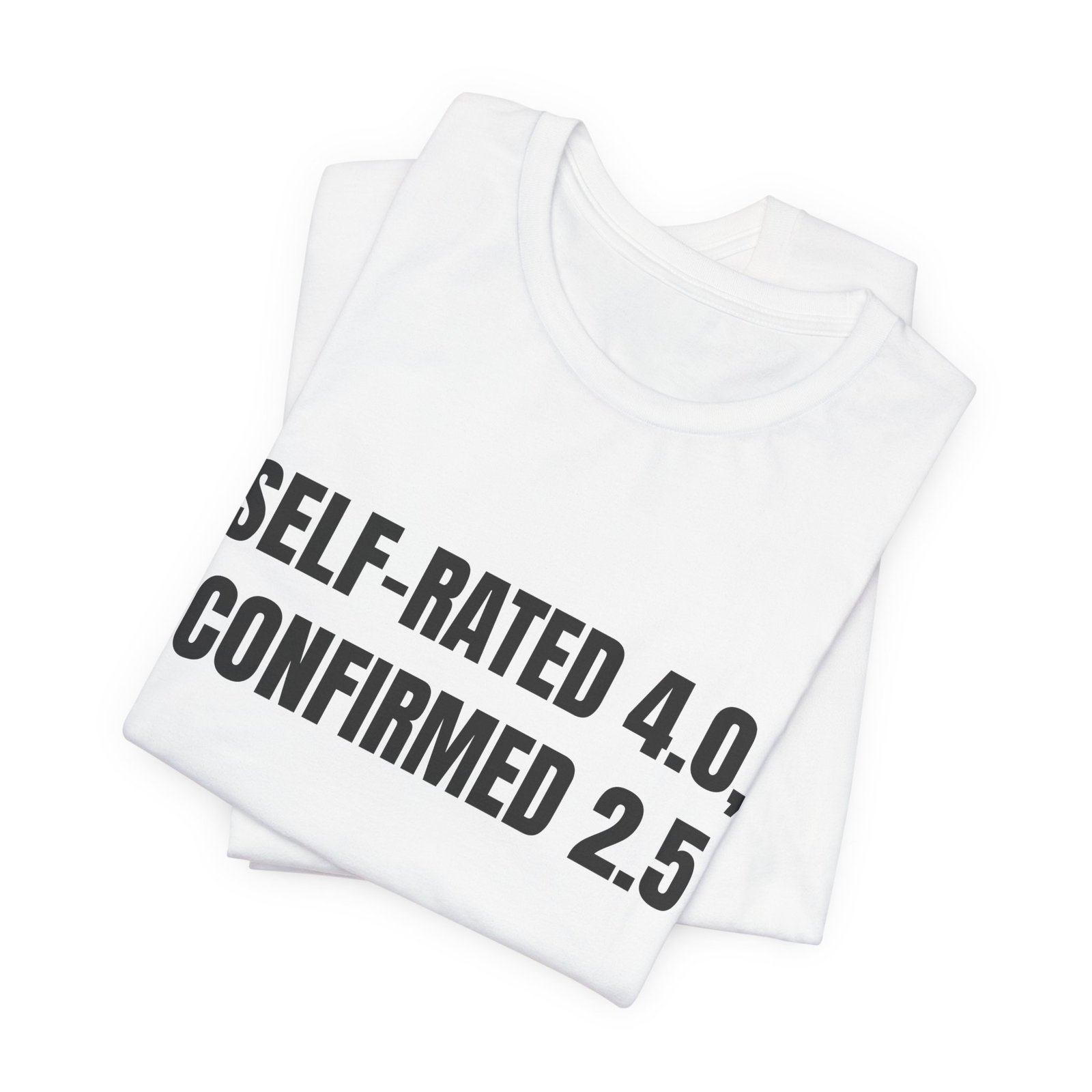 Self-Rated 4.0, Confirmed 2.5 Funny Graphic T-Shirt - Image 3