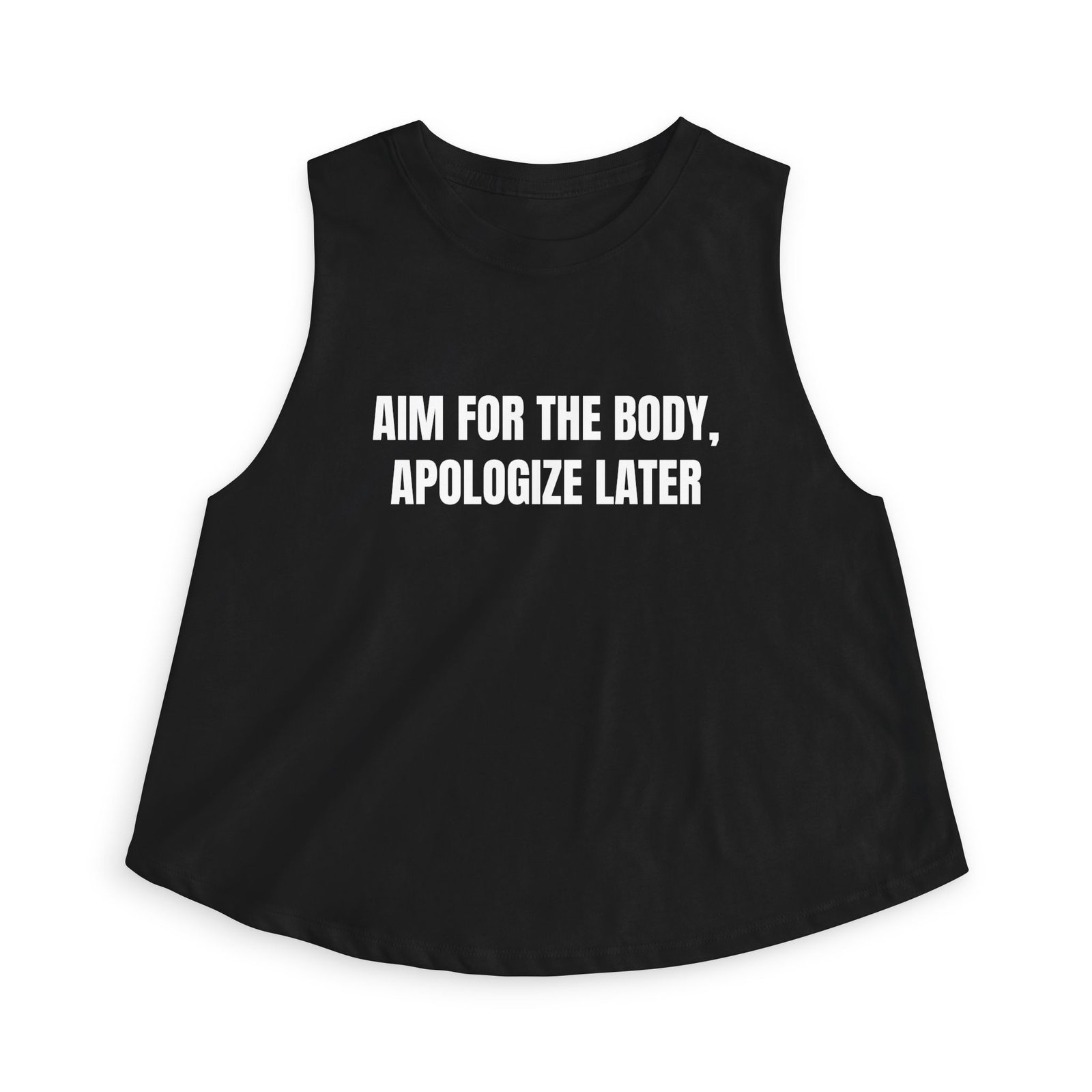 Aim For The Body, Apologize Later Funny Women's Crop Top - Image 9