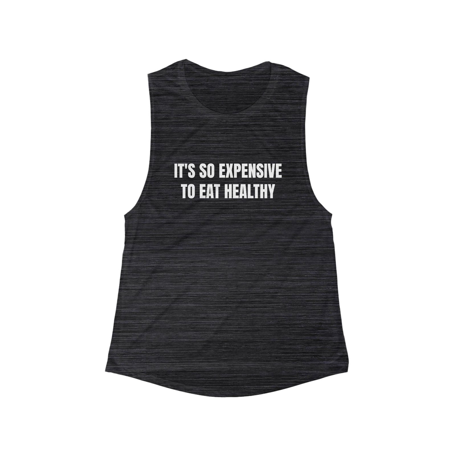 It's So Expensive To Eat Healthy Funny Women's Flowy Muscle Tank - Image 5