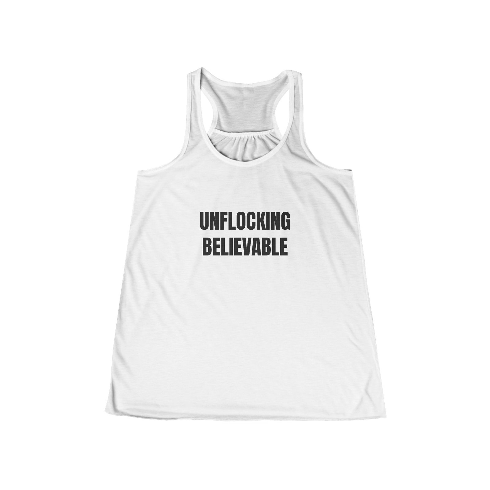 Unflocking Believable Funny Women's Flowy Racerback Tank