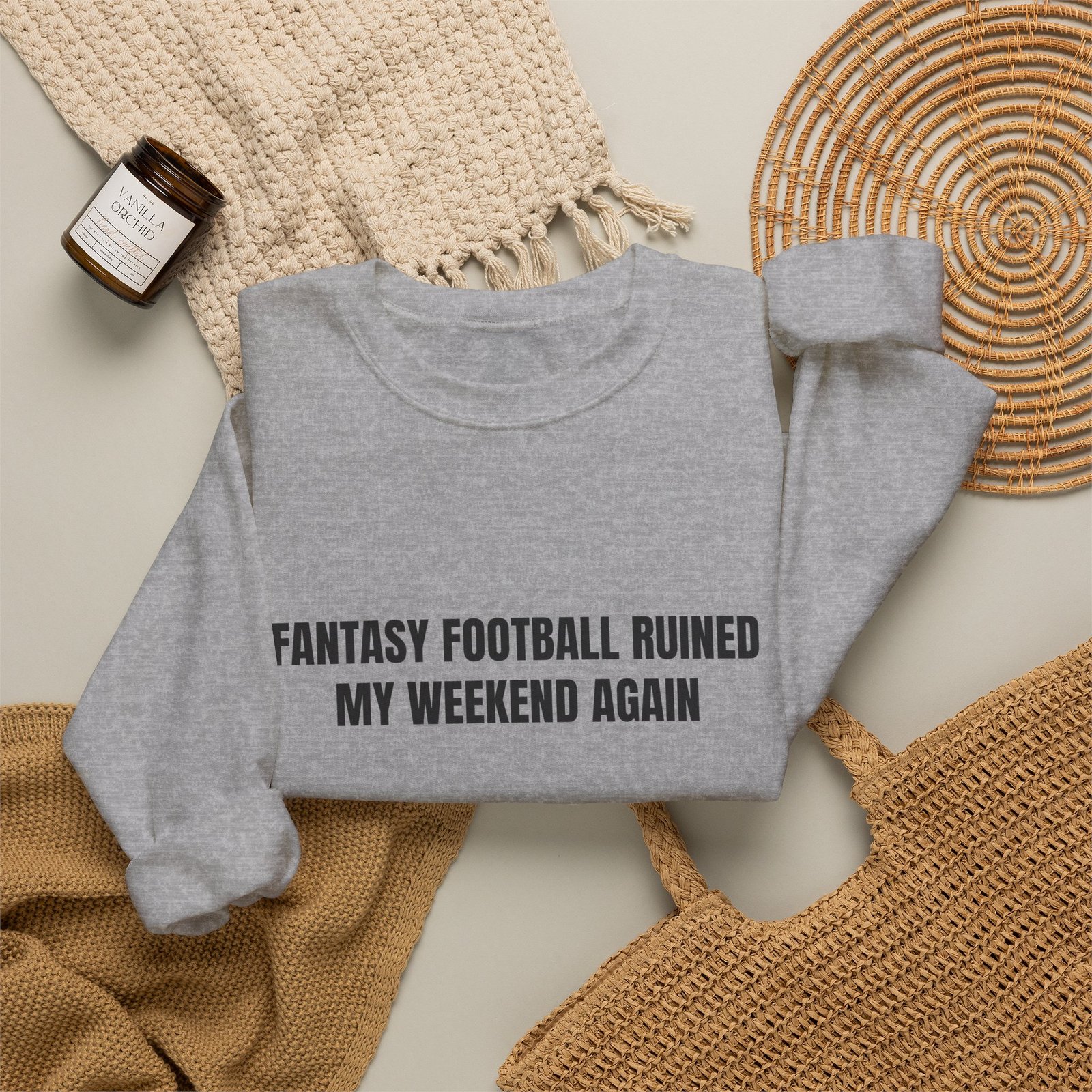 Fantasy Football Ruined My Weekend Again Funny Crewneck Sweatshirt - Image 12