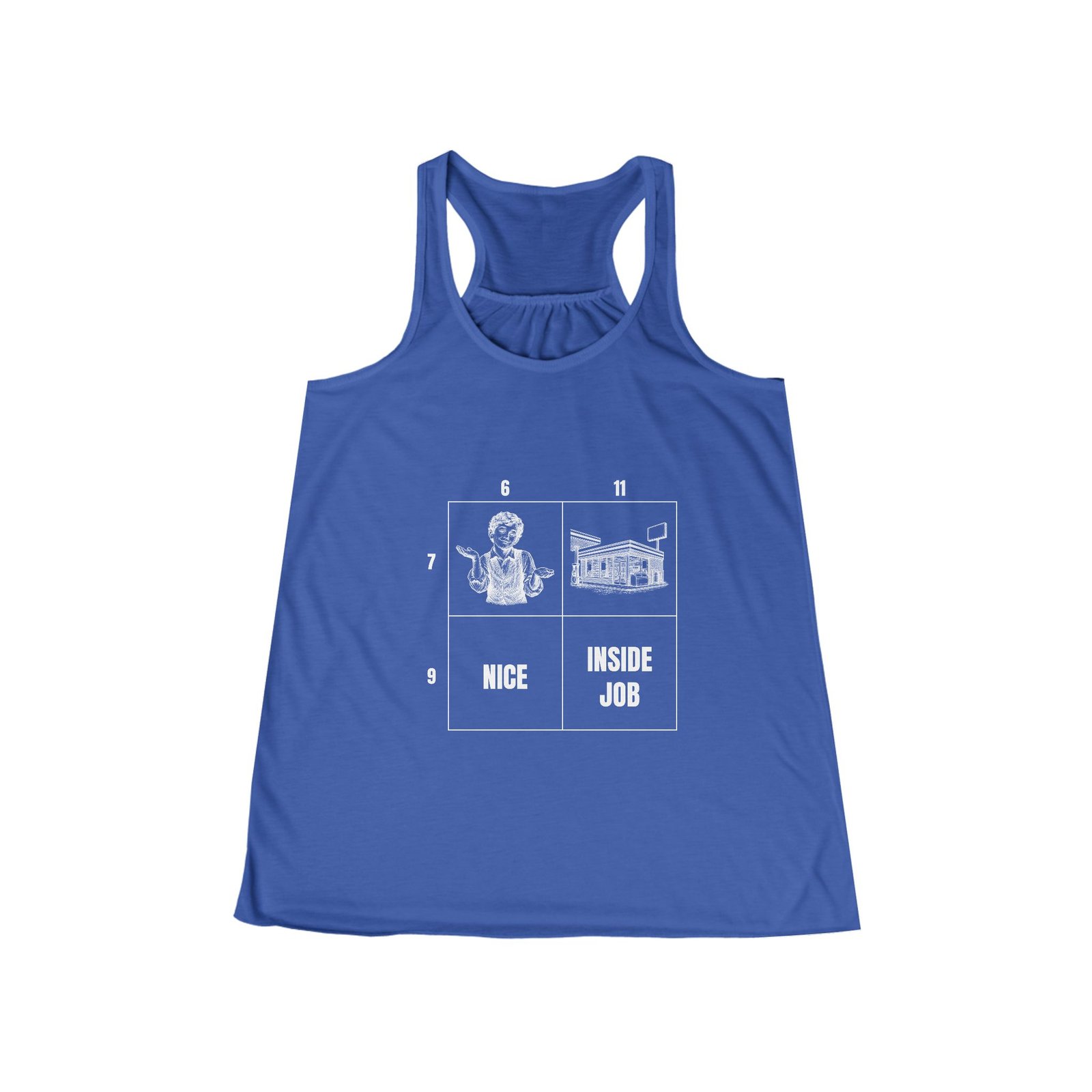 The Number Grid Funny Women's Flowy Racerback Tank - Image 5