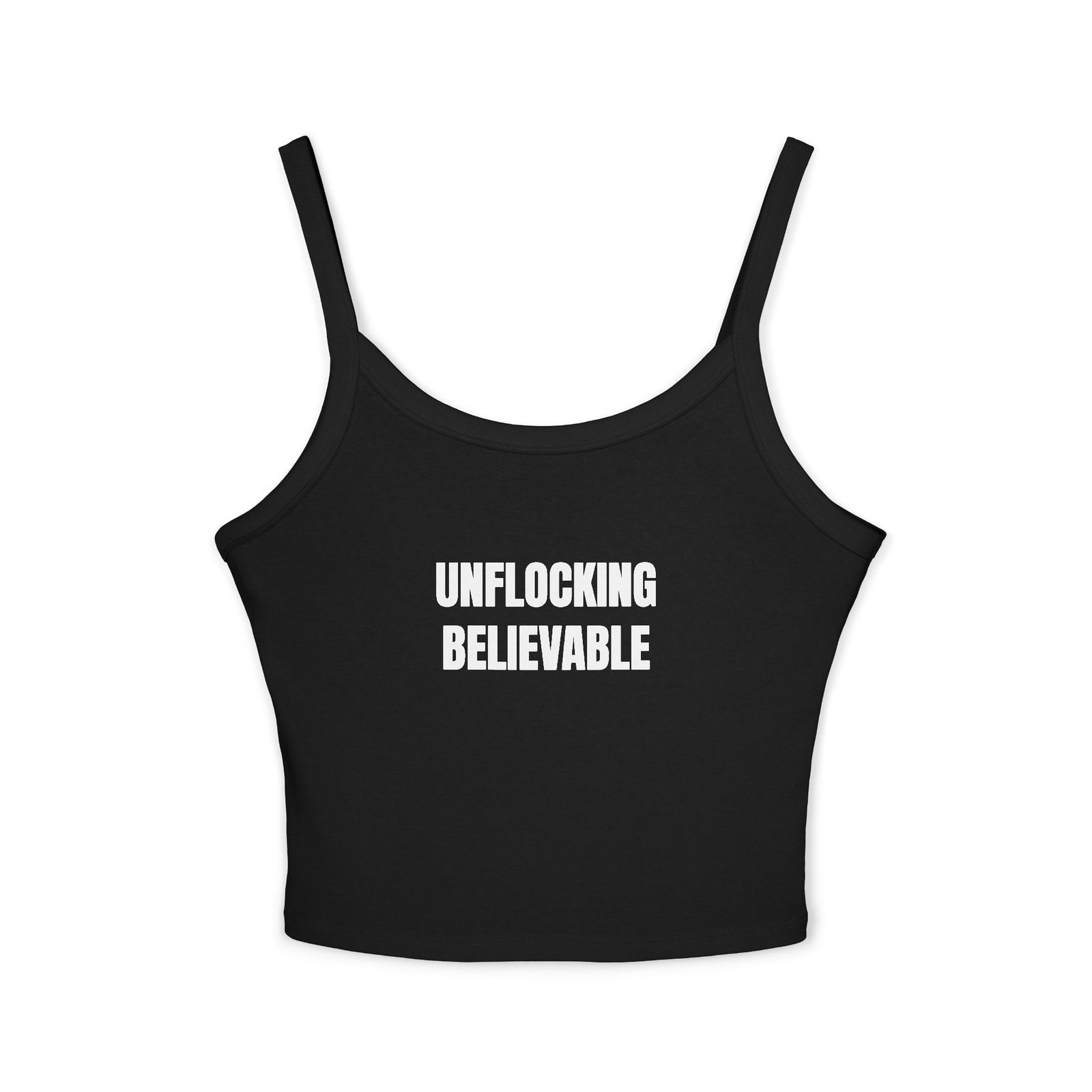 Unflocking Believable Funny Women's Spaghetti Strap Tank - Image 5