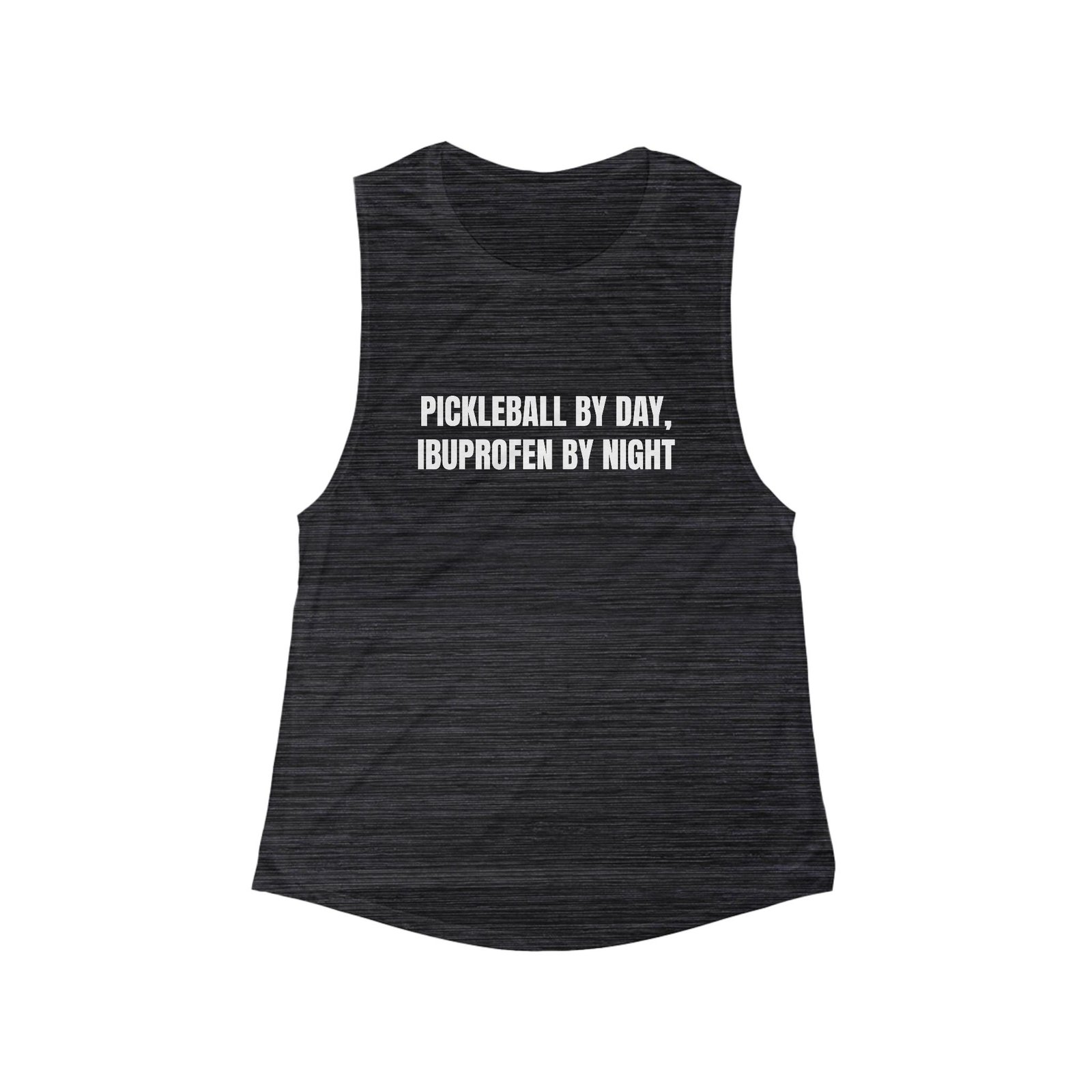 Pickleball By Day, Ibuprofen By Night Funny Women's Flowy Muscle Tank - Image 5
