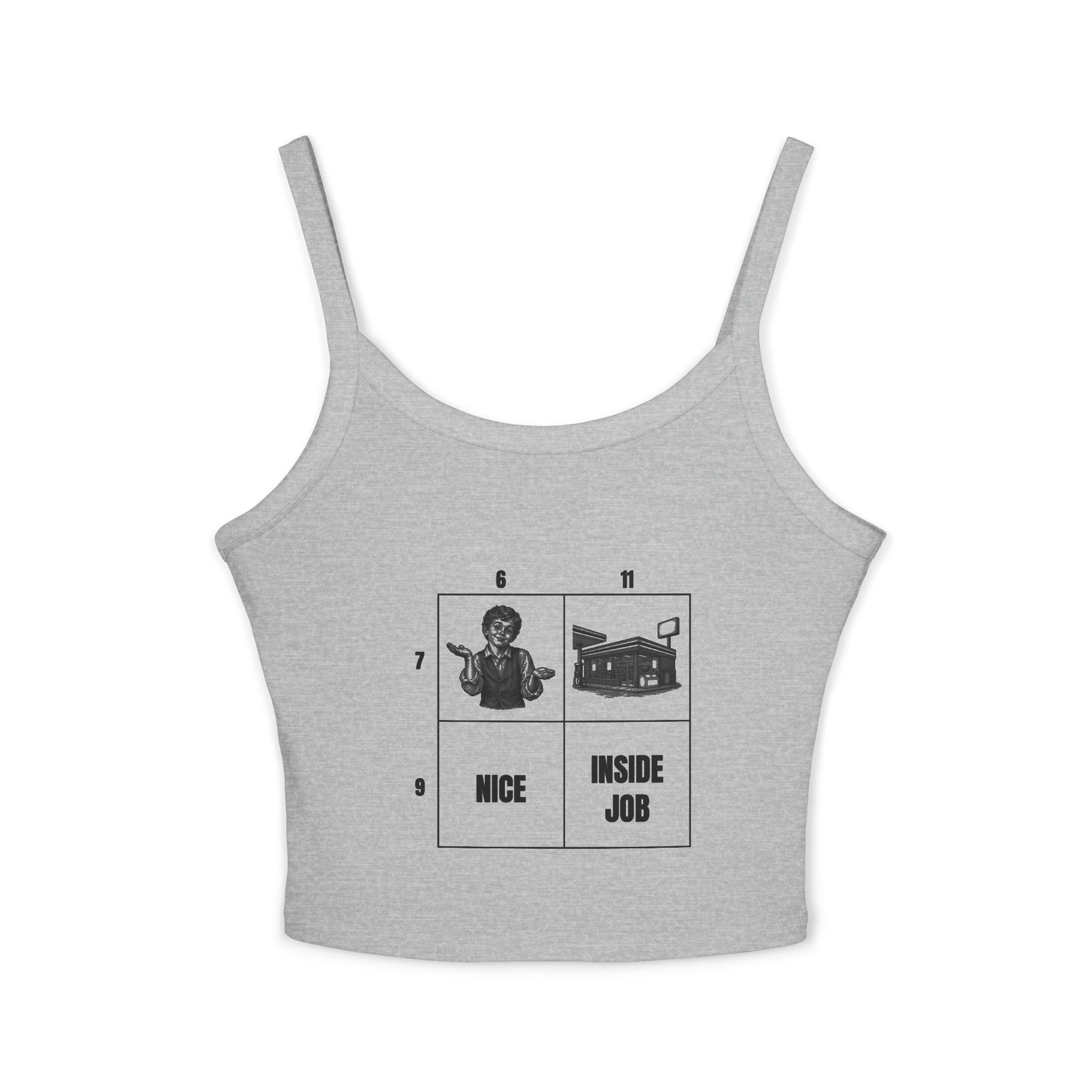 The Number Grid Funny Women's Spaghetti Strap Tank - Image 9