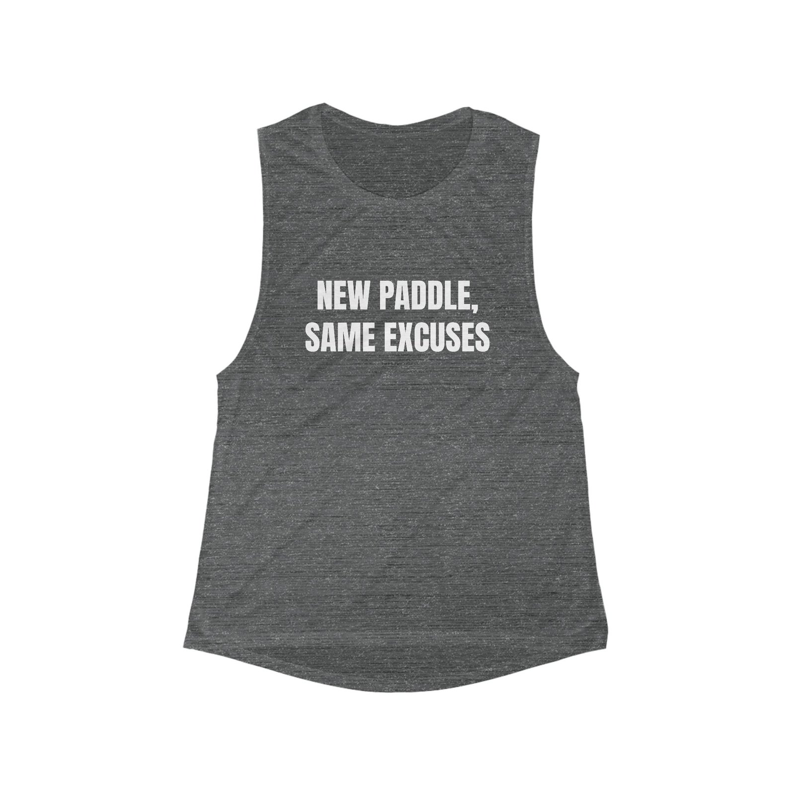 New Paddle, Same Excuses Funny Women's Flowy Muscle Tank - Image 3