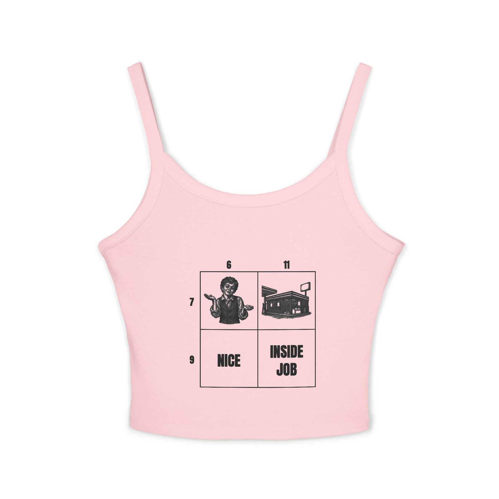 The Number Grid Funny Women's Spaghetti Strap Tank - Image 13