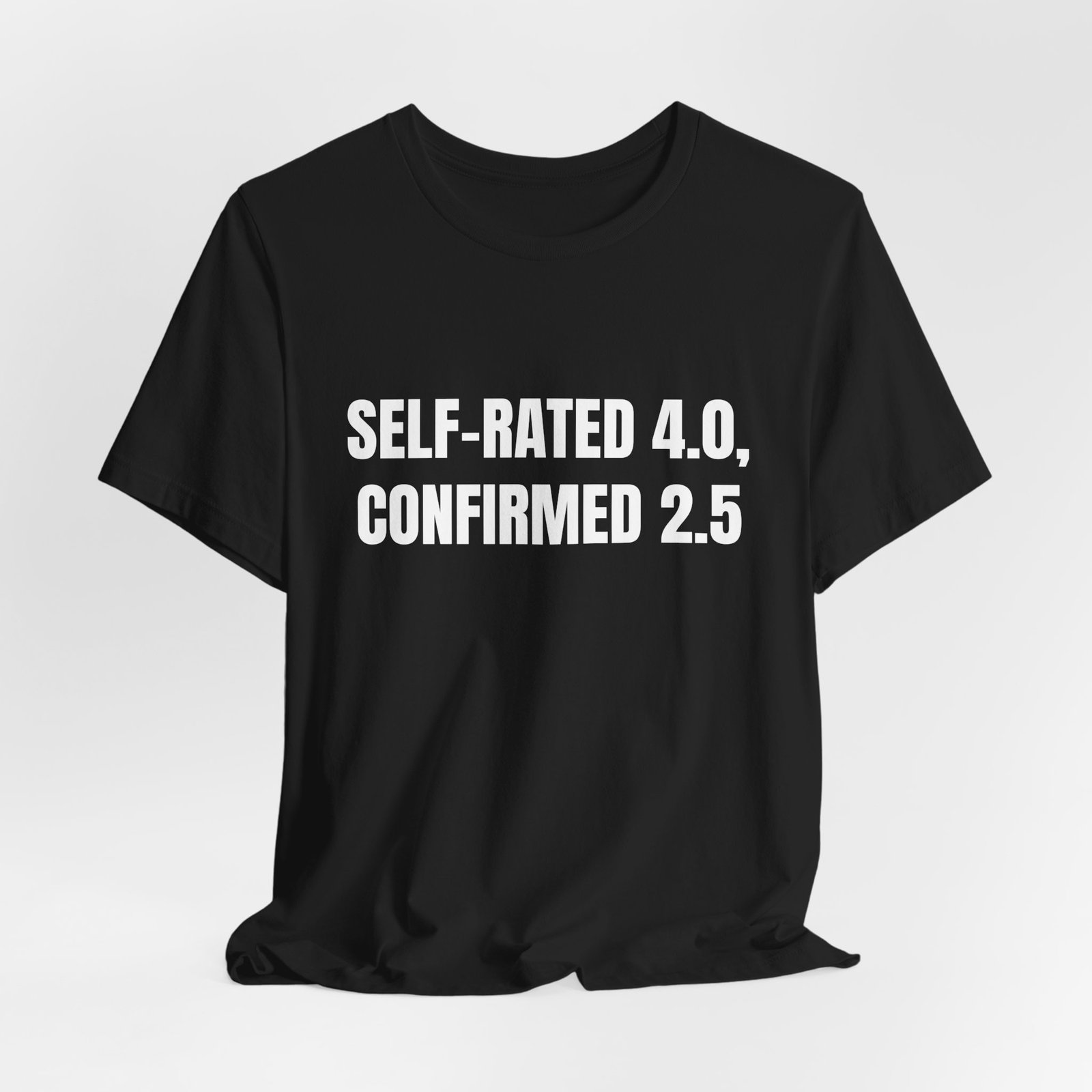 Self-Rated 4.0, Confirmed 2.5 Funny Graphic T-Shirt - Image 8