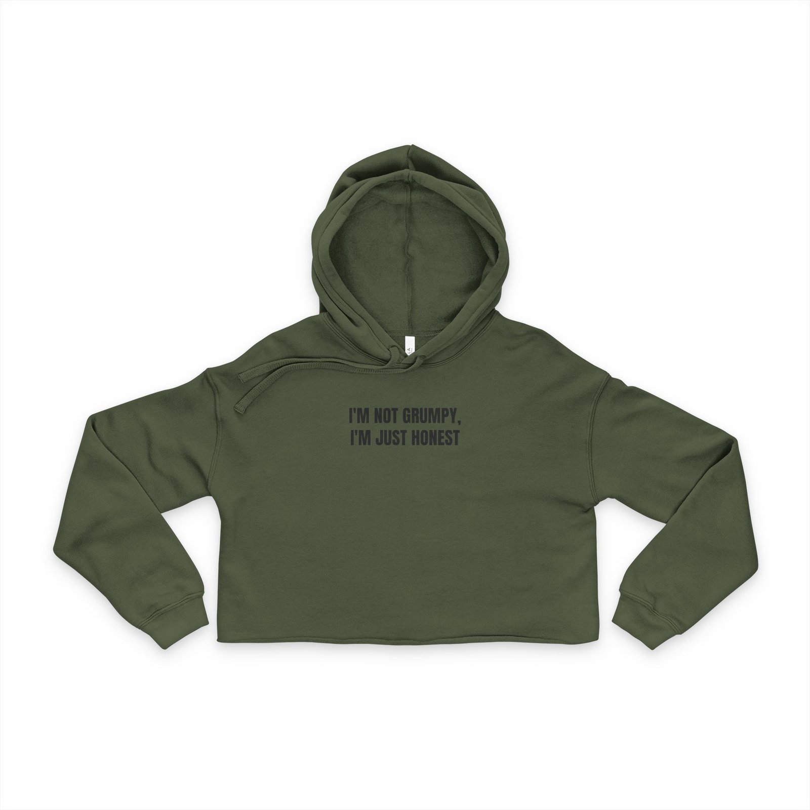 I'm Not Grumpy, I'm Just Honest Funny Women's Cropped Hoodie - Image 3