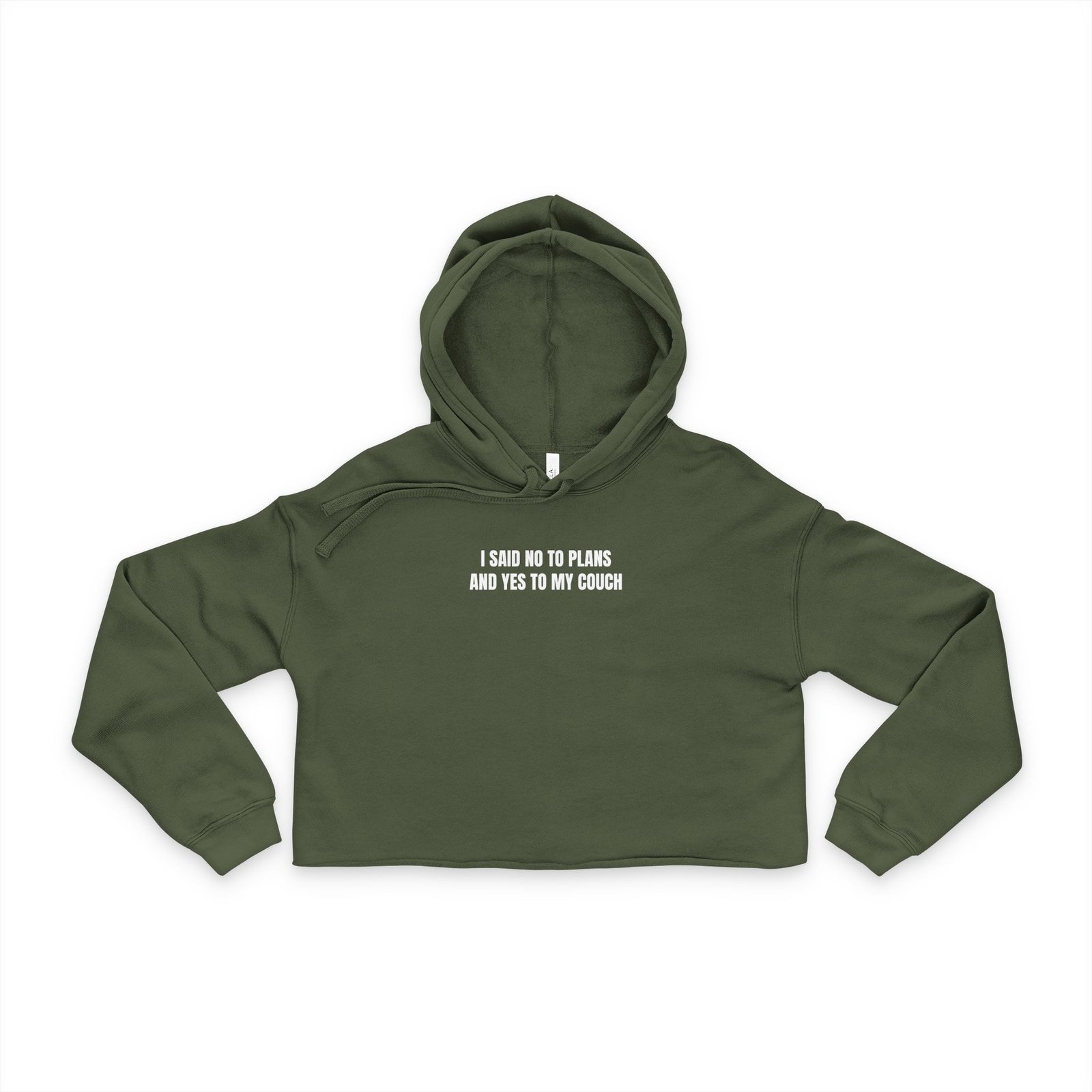 I Said No To Plans And Yes To My Couch Funny Women's Cropped Hoodie - Image 3