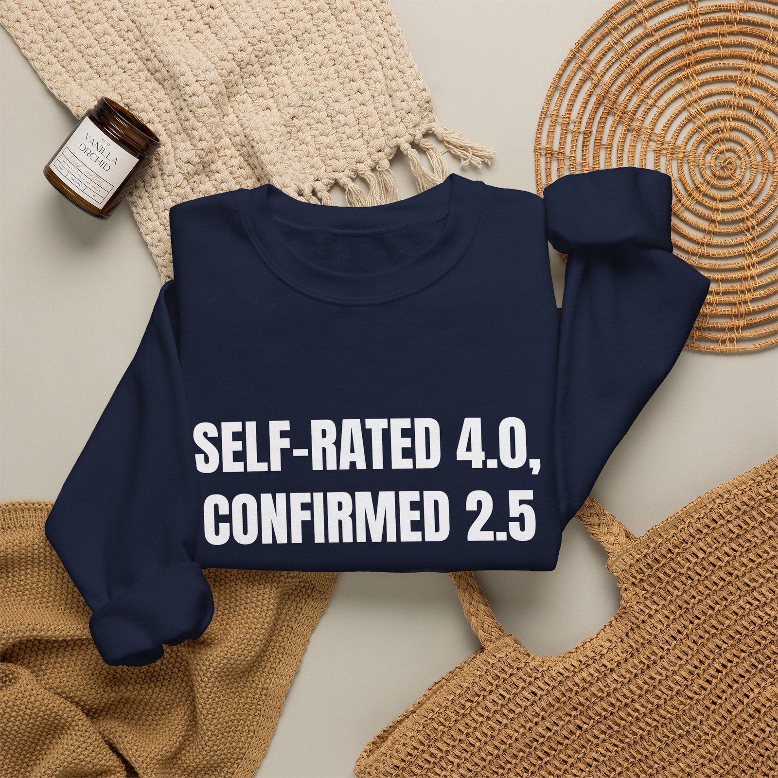 Self-Rated 4.0, Confirmed 2.5 Funny Crewneck Sweatshirt - Image 16
