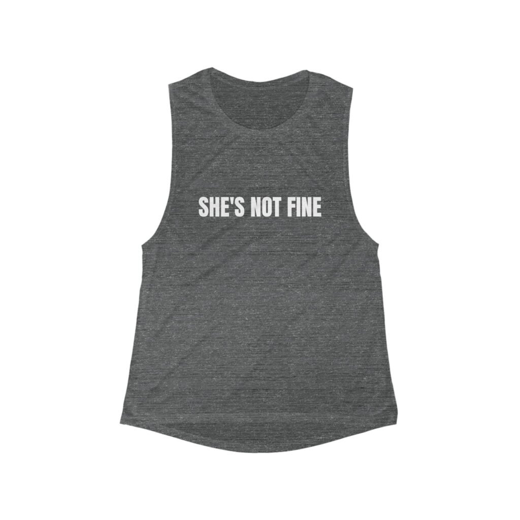 She's Not Fine Funny Women's Flowy Muscle Tank - Image 2